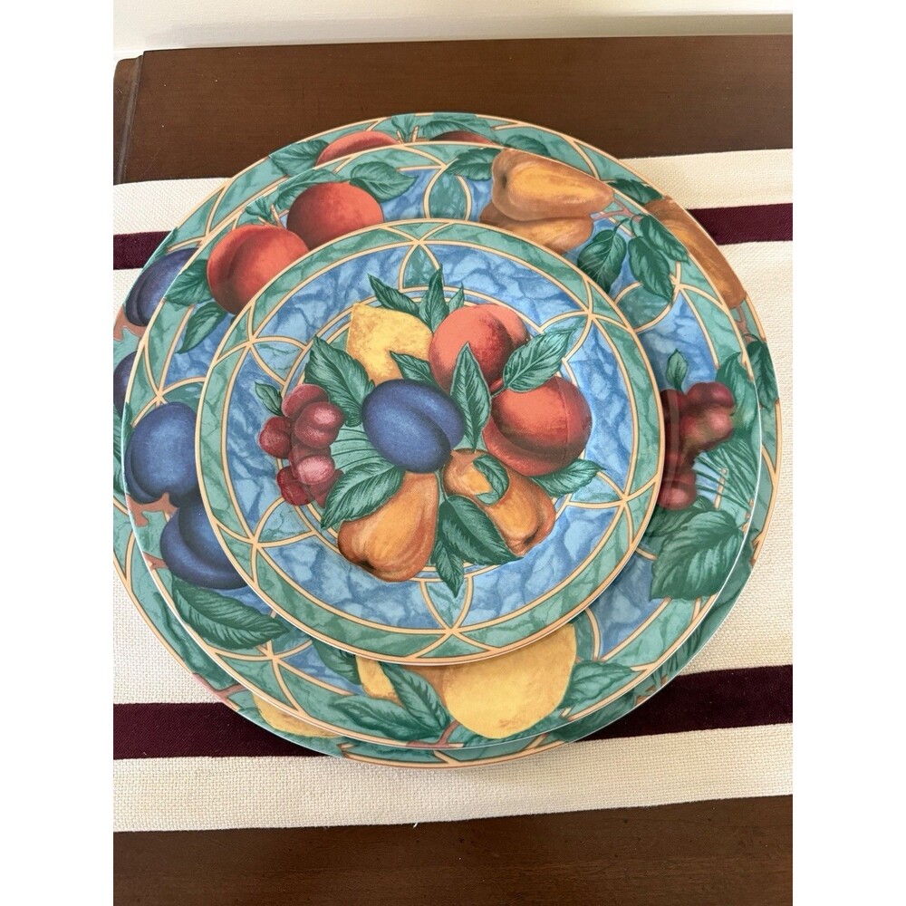 A Set Of 3 Victoria & Beale plates in the Discontinued Forbidden Fruit Pattern